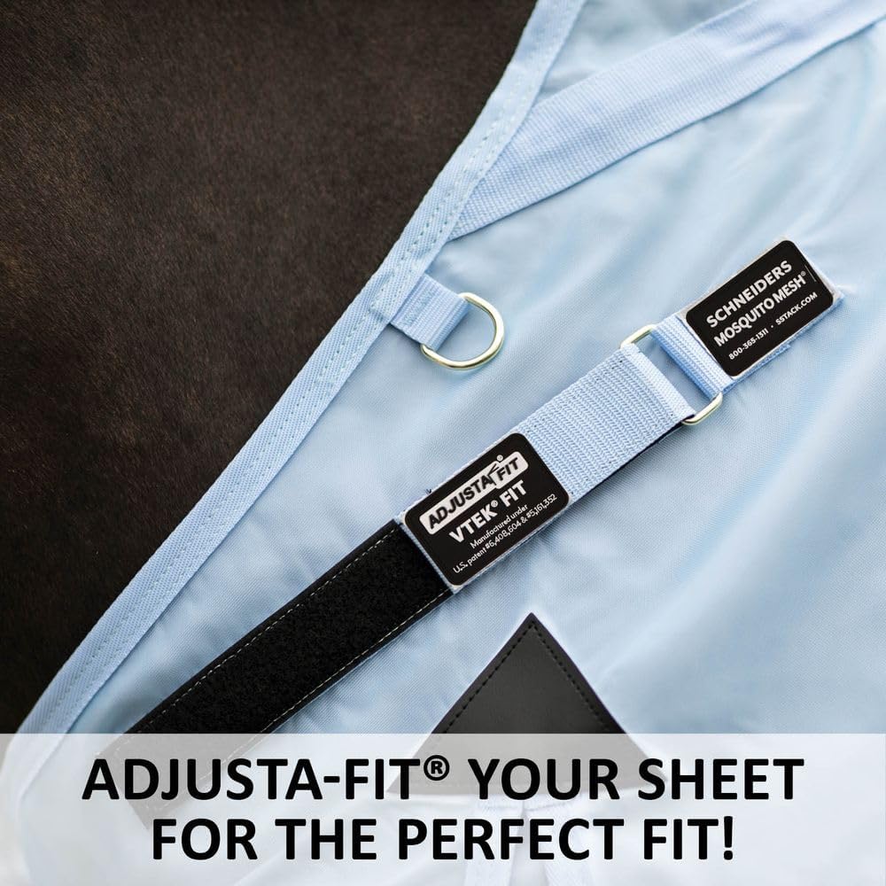 Schneiders Mosquito Mesh II Adjusta-Fit Horse Fly Sheets | Insect & UV Protection for Horses | Durable 350D Mesh | Reflective Safety Stripes