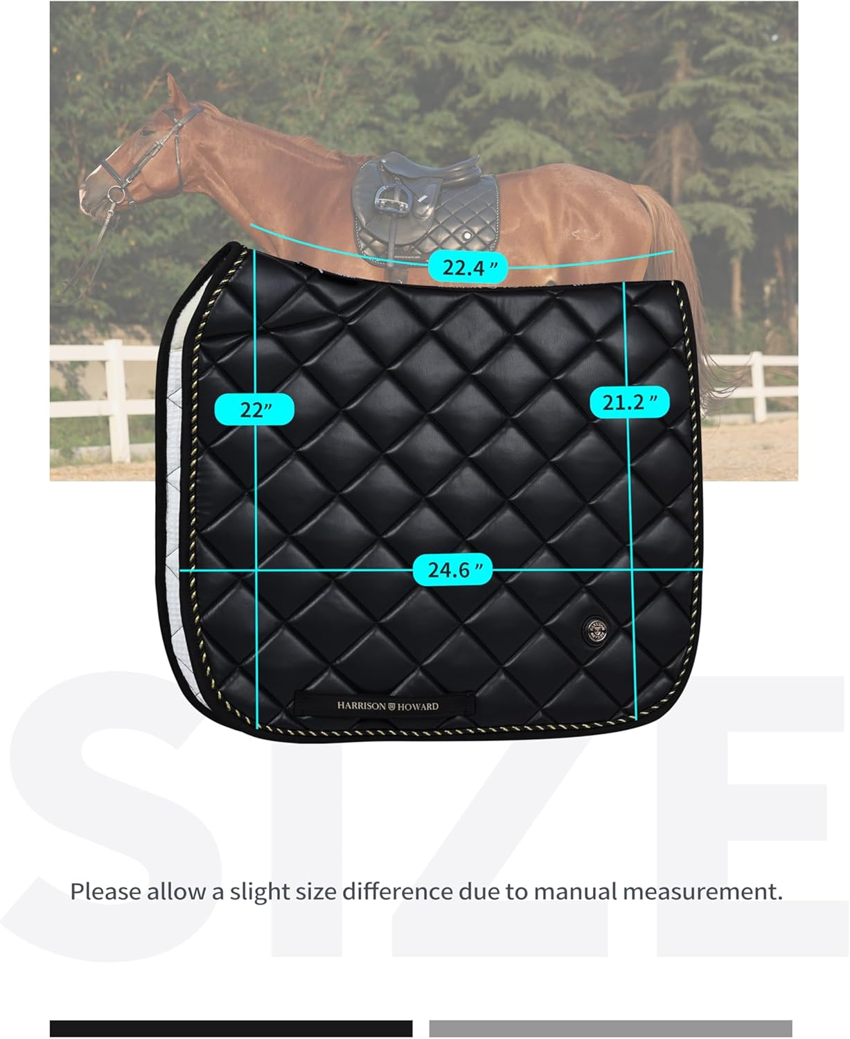 Harrison Howard Dressage Saddle Pad High-Performance Leather Saddle Pad for Horse Riding with Excellent Shock Absorption