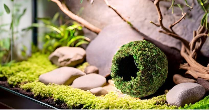 Galápagos (05348) Mossy Cave Hide, 6", Green Sphagnum (Pack of 6)
