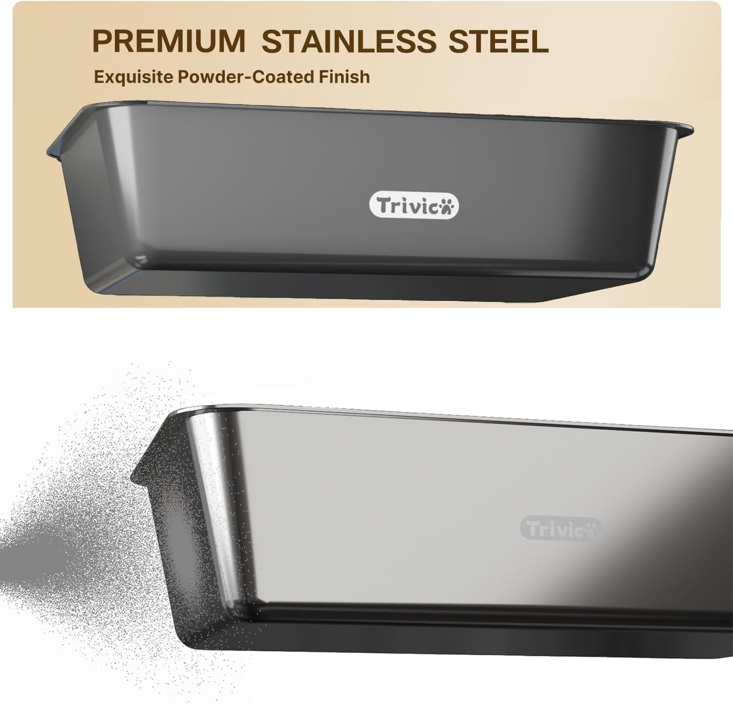 XX-Large Stainless Steel Cat Litter Box with Lid – Fully Enclosed Large Litter Box for Big Cats, Odor Control with Magnetic Door, Easy Clean, Multi-Cat Durable Metal Pan.(Grey)