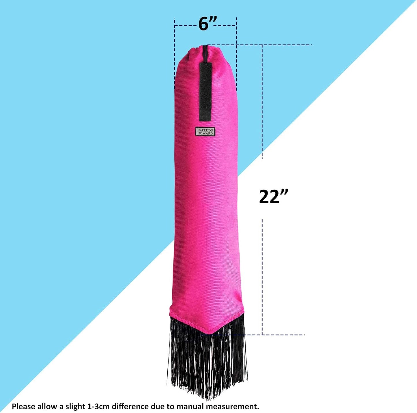 Harrison Howard Smooth Lightweight Adjustable Fastener Nylon Horse Tail Bag with Fringe