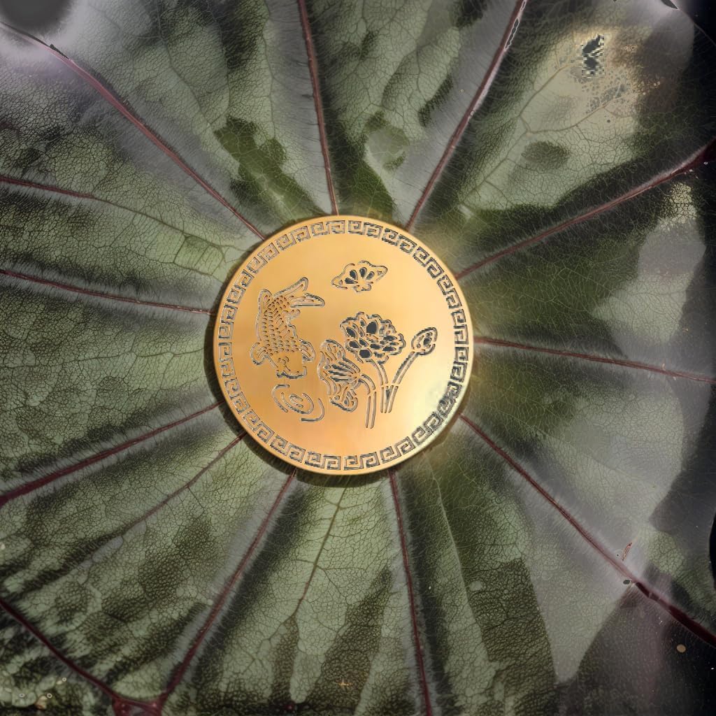 Copper Bird Bath Purification Disk, Water Wiggler for Bird Bath, Bird Bath Copper Disk, 1mm Reinforced 99% Pure Copper Cleaning Disk, Universal Fit for Outdoor Birdbaths, 4 Inch in Diameter (A)