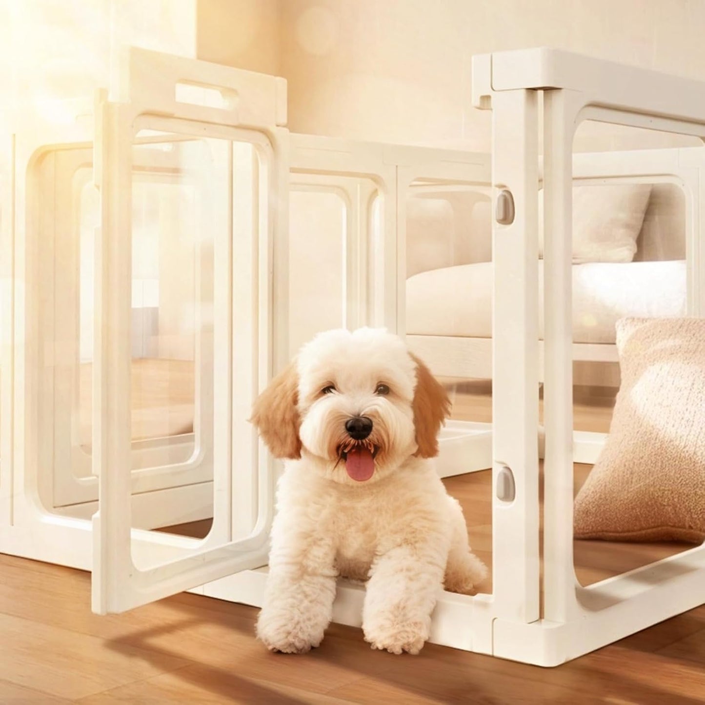 Clear Dog Play Pen, Acrylic Dog PlayPen for Puppy Cat Rabbit, Easy Assemble Pen, Preferable Small Cage, 23.6" H, 8Pcs