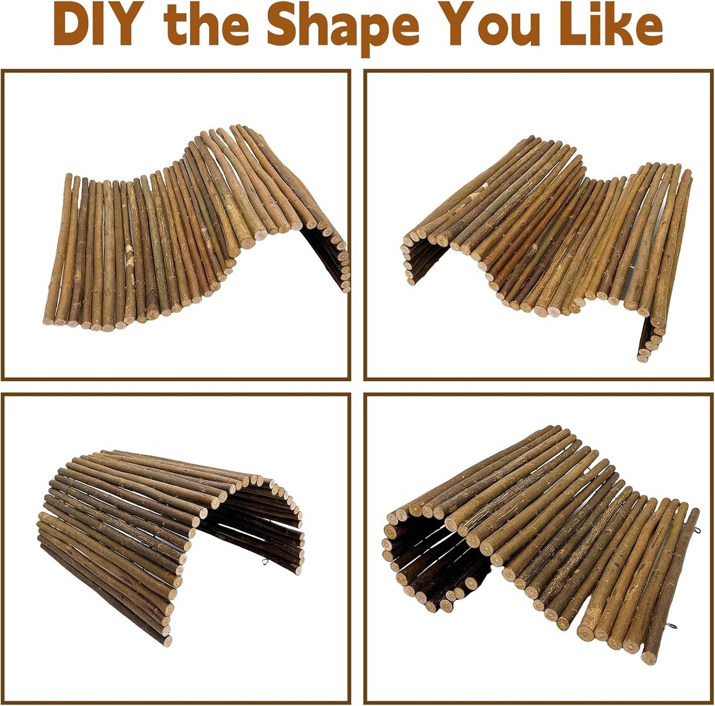 BNOSDM 12.99"x 18.89" Reptile Hideout Wooden Bridge Lizard Hide Caves Bearded Dragon Habitat Accessories for Gecko Snake Frog Chameleon Iguana Tortoise