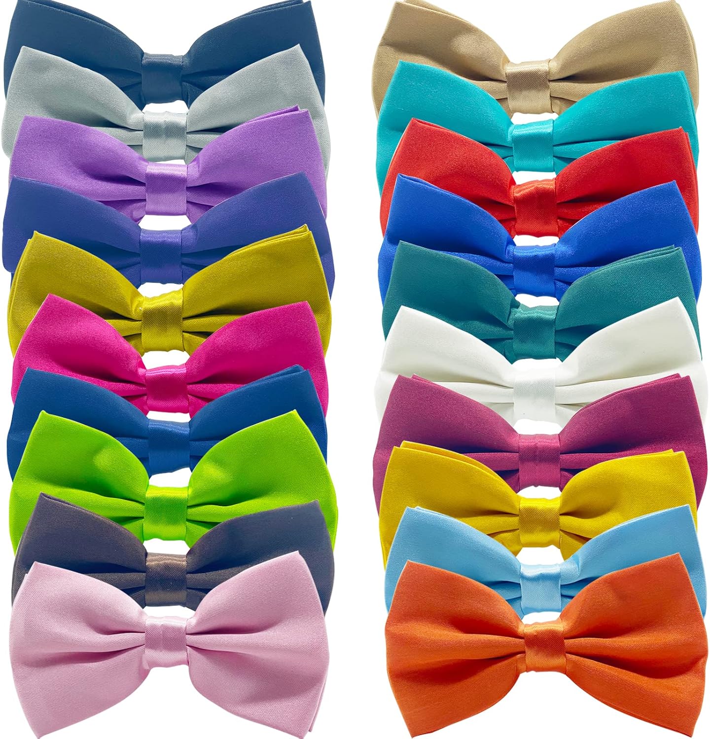 Dog Collar Bowties - 20 PCS Birthday Gift Adjustable Pet Bow Ties for Boys Girls Puppy Cats Photography Grooming Multicolor Bows(Large)
