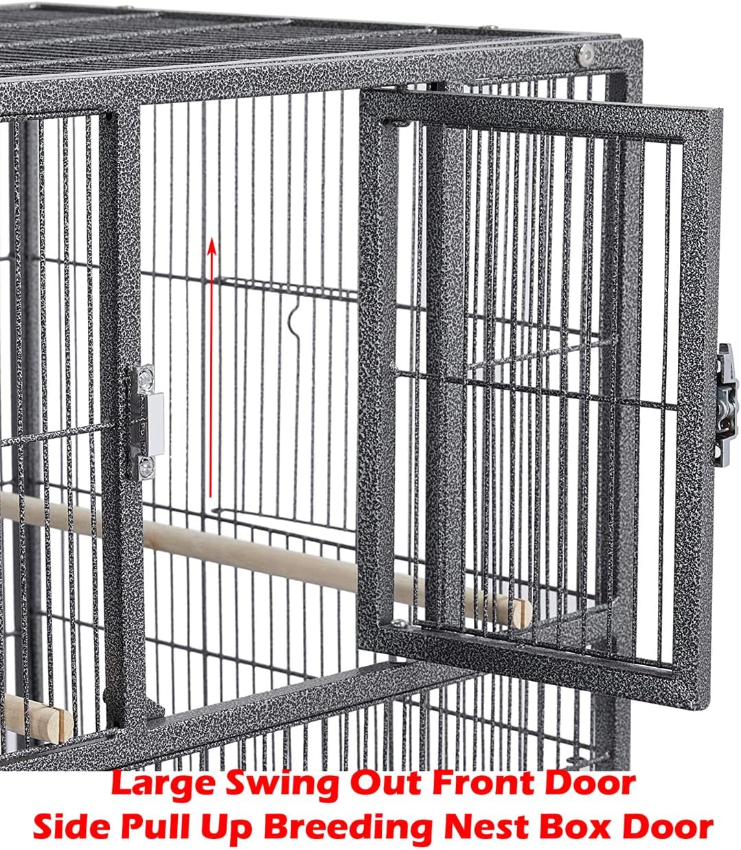1/2/3-Combo Stacker Center Divided Breeder Breeding Bird Flight Double Rolling Cage for Aviaries Canaries Cockatiels Lovebirds Finches Budgies Small Parrots (Black Vein, One Stacker)