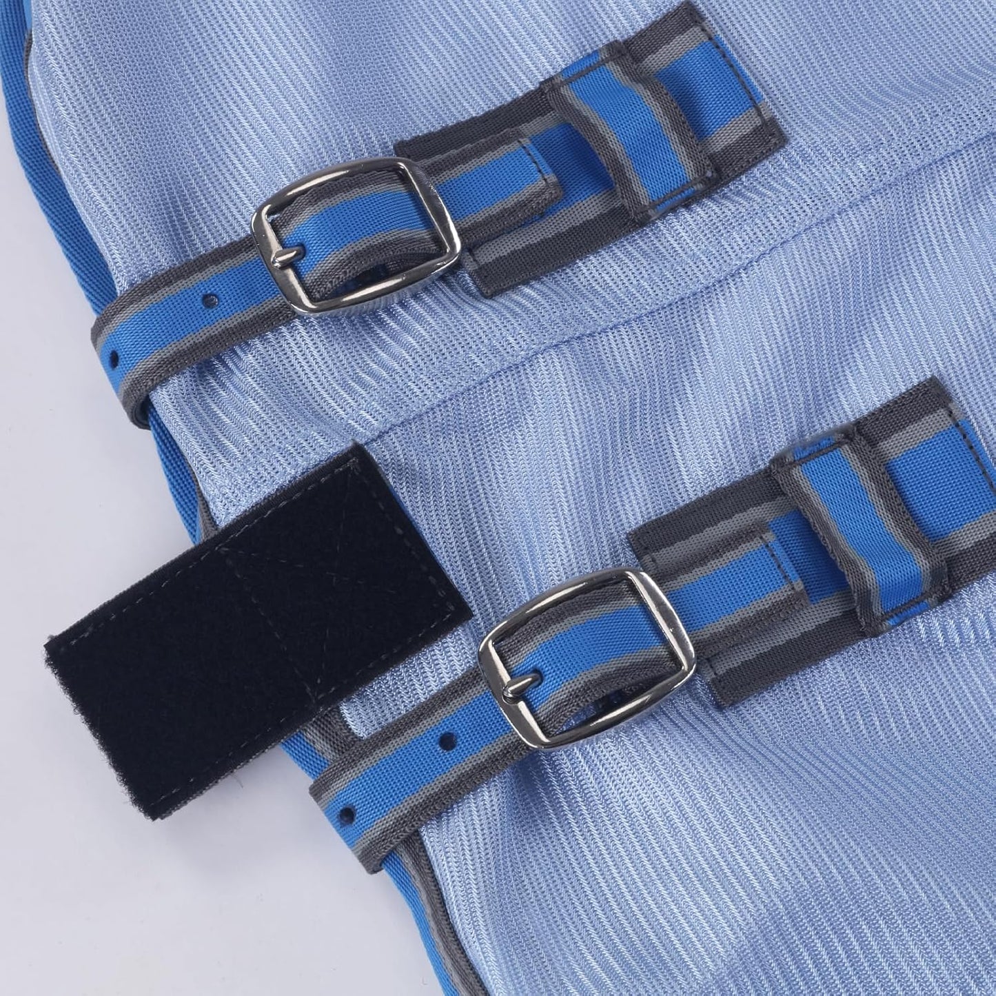 Horse Fly Sheet, Standard Neck Comfy Mesh Fly Sheet for Horses, Equine Summer Sheets UV-Protective Lightblue 66