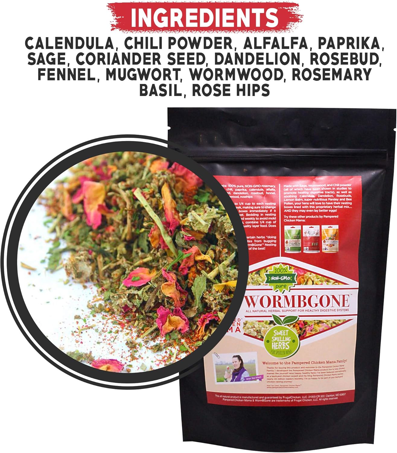 Non-GMO Backyard Chicken Nesting Herbs (1.25 pounds) - Naturally Keep A Clean Coop Your Hens Will Love