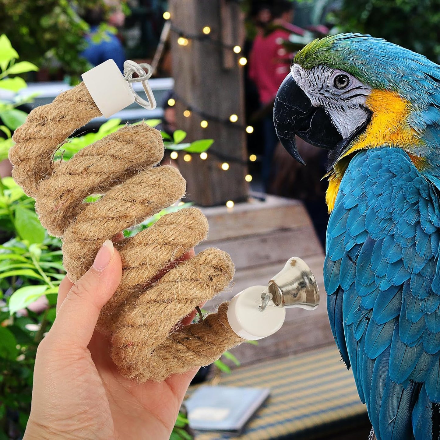 Parrot Toys Bird Spiral Rope Perch Jute Parrot Swing Climbing Standing Toys Chewing Toys Bungee Bird Toys 1m Parakeet Toys