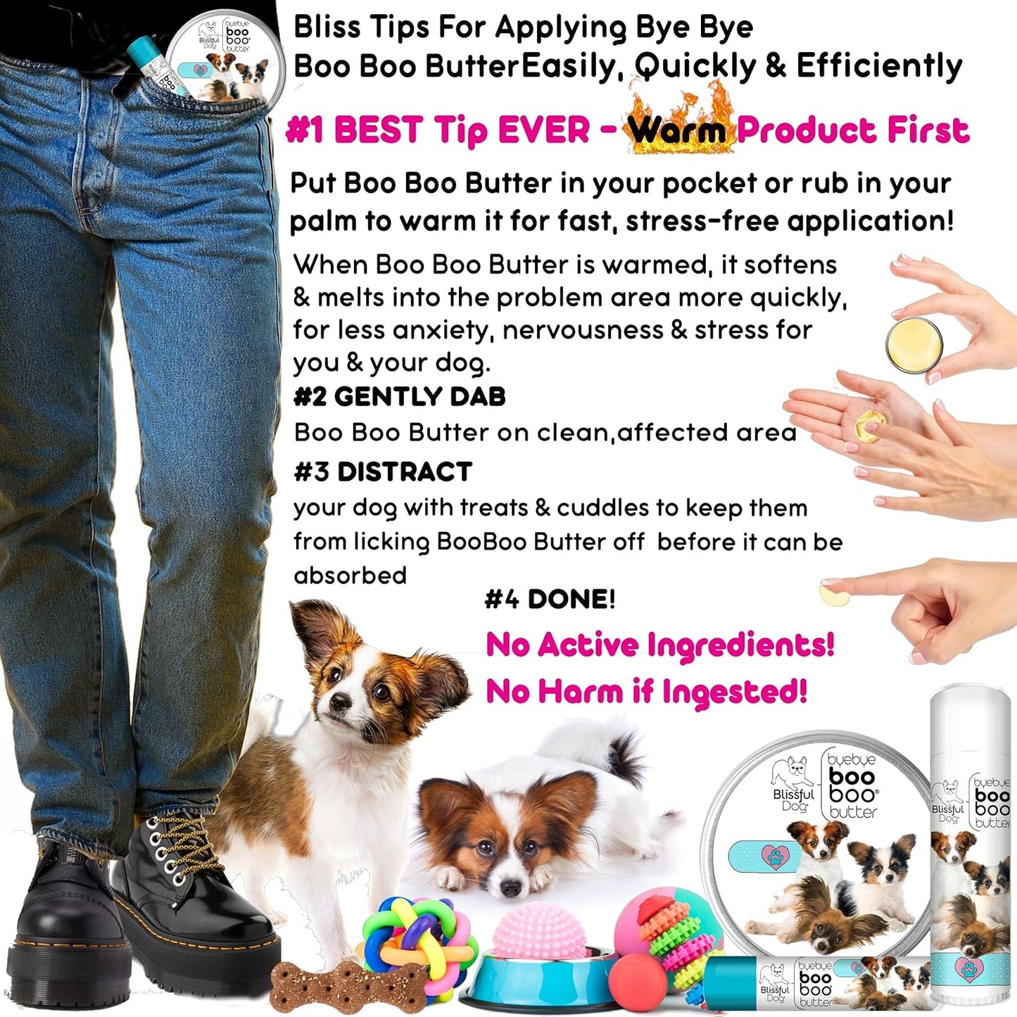 The Blissful Dog Papillon Boo Boo Butter, 4-Ounce